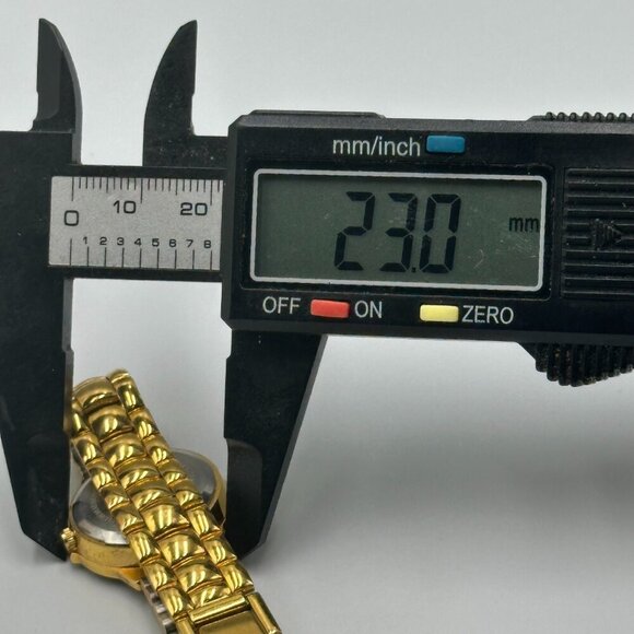3/$30 Vintage Gitano Watch Women Gold Tone Black Dial Diamond Accent  7" - Picture 11 of 14
